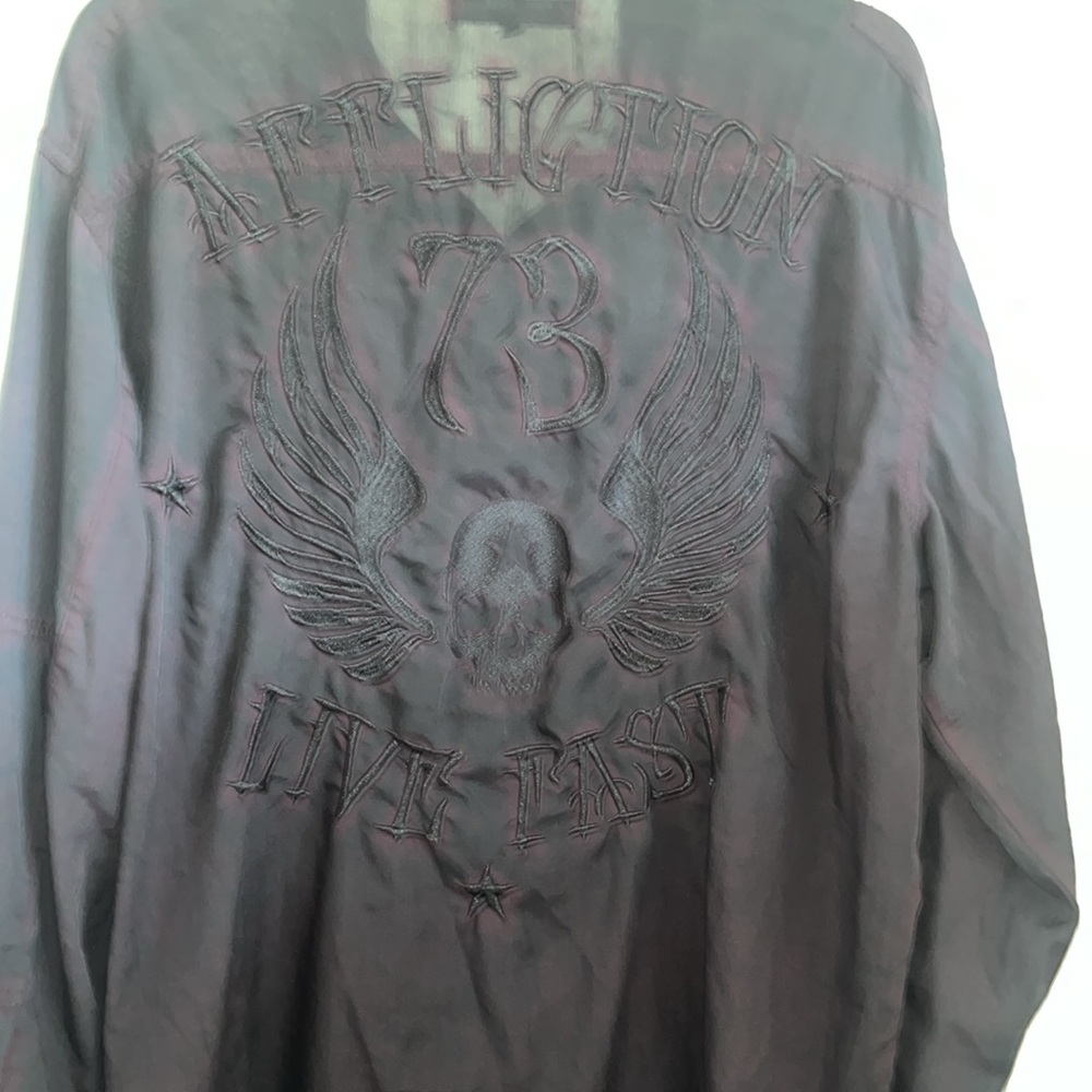 Affliction Black Cherry Live Fast Button Down Shi… - image 6